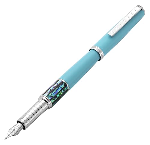 Xezo Speed Master Füllfederhalter, Feine Feder. Matt Himmelblau mit Pāua Abalone Muschel. Verchromt. Leichter Messingkörper. Keiner gleicht dem Anderen Xezo Speed Master Füllfederhalter, Feine Feder. Matt Himmelblau mit Pāua Abalone Muschel. Verchromt. Leichter Messingkörper. Keiner gleicht dem Anderen von Xezo