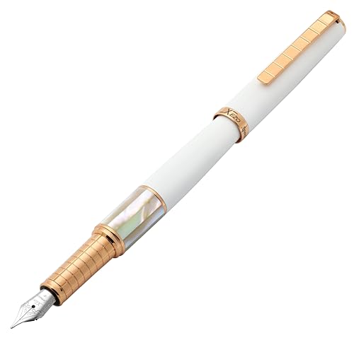 Xezo Speed Master Füllfederhalter, Feine Feder. Matt Weiße Farbe mit Weißer Mutterperle. Roségold beschichtet. Leichter Messingkörper. Keiner gleicht dem Anderen Xezo Speed Master Füllfederhalter, Feine Feder. Matt Weiße Farbe mit Weißer Mutterperle. Roségold beschichtet. Leichter Messingkörper. Keiner gleicht dem Anderen von Xezo