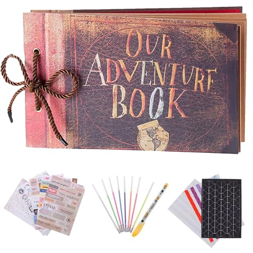 Xgvzs 1 x "Our Adventure Book"-Scrapbook, 19 x 29 cm, Fotoalbum, Scrapbook, 3D-geprägte Wörter für Jahrestag, Hochzeit, Valentinstag, Geschenke Xgvzs 1 x "Our Adventure Book"-Scrapbook, 19 x 29 cm, Fotoalbum, Scrapbook, 3D-geprägte Wörter für Jahrestag, Hochzeit, Valentinstag, Geschenke von Xgvzs