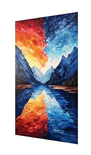 Diamond Painting Abstrakt Diamant Painting Bilder Erwachsene, 5D Diamond-painting Berg Malen Nach Zahle Anfänger, DIY Mosaikherstellung Basteln Mädchen Geschenke, Deko Wohnzimmer 80x40cm X2-1141 von Xhgtehng