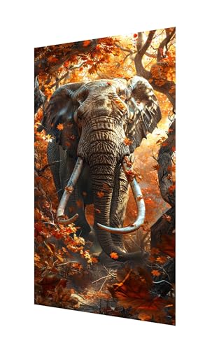 Diamond Painting Ahornblatt Diamant Painting Bilder Erwachsene, 5D Diamond-painting Elefant Malen Nach Zahle Kinder Anfänger, DIY Mosaikherstellung Basteln Mädchen, Deko Wohnzimmer 220x100cm X2-1121 von Xhgtehng