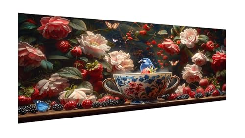 Diamond Painting Blume Diamant Painting Bilder Erwachsene, 5D Diamond-painting Obst Malen Nach Zahle Kinder Anfänger, DIY Mosaikherstellung Basteln Mädchen Geschenke, Deko Wohnzimmer 180x90cm X2-127 von Xhgtehng