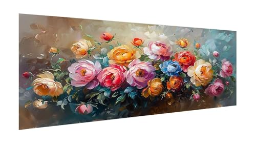Diamond Painting Blumen Diamant Painting Bilder Erwachsene, 5D Diamond-painting Anlage Malen Nach Zahle Anfänger, DIY Mosaikherstellung Basteln Mädchen Geschenke, Deko Wohnzimmer 100x50cm X2-115 von Xhgtehng