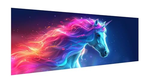 Diamond Painting Einhorn Diamant Painting Bilder Erwachsene, 5D Diamond-painting Tier Malen Nach Zahle Anfänger, DIY Mosaikherstellung Basteln Mädchen Geschenke, Deko Wohnzimmer 220x100cm X2-191 von Xhgtehng