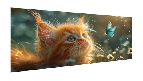 Diamond Painting Erwachsene Groß XXL 160x80cm, Diamant Painting Bilder Katze Diamant Paintings Kinder Schmetterling, DIY Runder Vollbohrer Diamanten Malerei Kreuzstich Bastelset, Zimmer Deko X2-114 von Xhgtehng