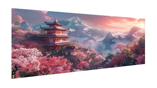 Diamond Painting Erwachsene Groß XXL 180x90cm, Diamant Painting Bilder Palast Diamant Paintings Kinder Kirschblüten, DIY Runder Vollbohrer Diamanten Malerei Kreuzstich Bastelset, Zimmer Deko X2-128 von Xhgtehng