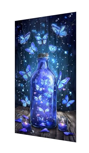 Diamond Painting Erwachsene Groß XXL 220x100cm, Diamant Painting Bilder Schmetterling Diamant Paintings Kinder Baum, DIY Runder Vollbohrer Diamanten Malerei Kreuzstich Bastelset, Zimmer Deko X2-1148 von Xhgtehng