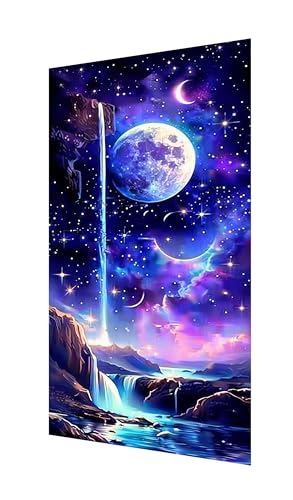 Diamond Painting Erwachsene Groß XXL 220x100cm, Diamant Painting Bilder Sternenhimmel Diamant Paintings Kinder Mond, DIY Runder Vollbohrer Diamanten Malerei Kreuzstich Bastelset, Zimmer Deko X2-1158 von Xhgtehng