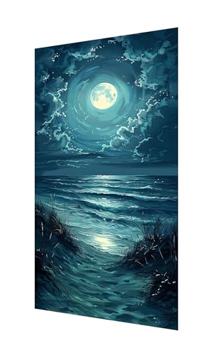 Diamond Painting Erwachsene Groß XXL 60x30cm, Diamant Painting Bilder Mond Diamant Paintings Kinder Strudel, DIY Runder Vollbohrer Diamanten Malerei Stickerei Kreuzstich Bastelset, Zimmer Deko X2-1134 von Xhgtehng