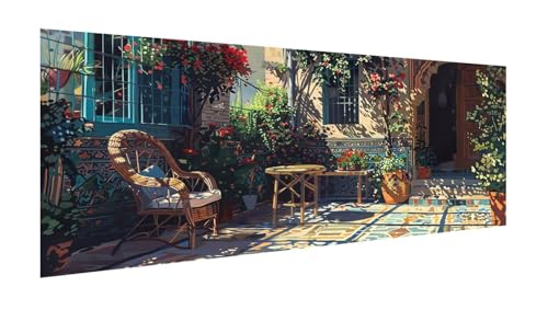 Diamond Painting Garten Diamant Painting Bilder Erwachsene, 5D Diamond-painting Kabine Malen Nach Zahle Anfänger, DIY Mosaikherstellung Basteln Mädchen Geschenke, Deko Wohnzimmer 100x50cm X2-105 von Xhgtehng