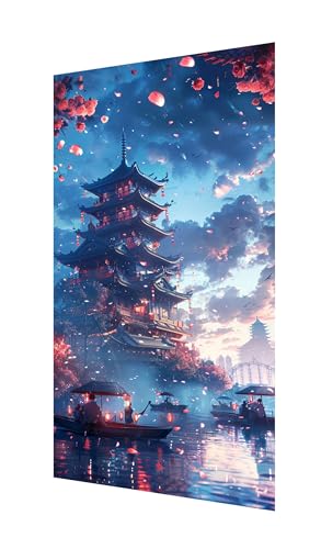 Diamond Painting Japan Diamant Painting Bilder Erwachsene, 5D Diamond-painting Palast Malen Nach Zahle Anfänger, DIY Mosaikherstellung Basteln Mädchen Geschenke, Deko Wohnzimmer 100x50cm X2-1131 von Xhgtehng