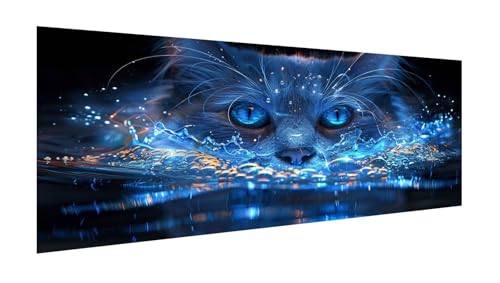 Diamond Painting Katze Diamant Painting Bilder Erwachsene, 5D Diamond-painting Tier Malen Nach Zahle Kinder Anfänger, DIY Mosaikherstellung Basteln Mädchen Geschenke, Deko Wohnzimmer 220x100cm X2-93 von Xhgtehng