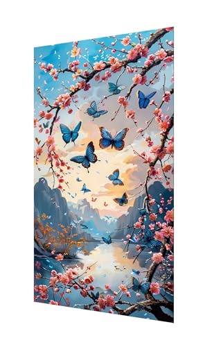 Diamond Painting Schmetterling Diamant Painting Bilder Erwachsene, 5D Diamond-painting See Malen Nach Zahle Kinder Anfänger, DIY Mosaikherstellung Basteln Mädchen, Deko Wohnzimmer 120x60cm X2-1165 von Xhgtehng