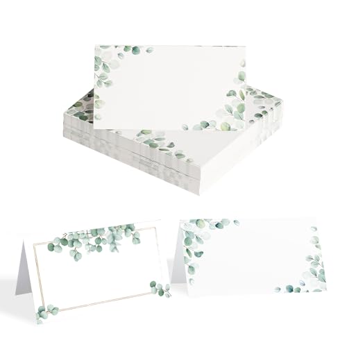 80 Stück Tischkarten für Tischgedecke, Zelt-Hochzeits-Namenskarten mit Eukalyptusblatt-Design, Blanko-Papier, Platzkarte für Hochzeit, Weihnachten, Abendessen, Geburtstag, Veranstaltungen 80 Stück Tischkarten für Tischgedecke, Zelt-Hochzeits-Namenskarten mit Eukalyptusblatt-Design, Blanko-Papier, Platzkarte für Hochzeit, Weihnachten, Abendessen, Geburtstag, Veranstaltungen von XhjzgcTech