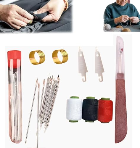 37-teiliges Nähwerkzeug-Set, Nadeln, Faden, Handreparaturwerkzeuge, tragbares DIY-Handarbeitsset, Mehrzweck-Nadel- und Garn-Set, Näharbeitsset für Anfänger, professionelle DIY-Liebhaber (1 Set) von XiChiu