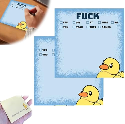 Lustige Enten-Haftnotizen, lustige Enten-Aufkleber, lustige Haftnotizen, lustige Arbeitsaufkleber, Geschenk für Erwachsene (Blau, 2 Stück) von XiChiu