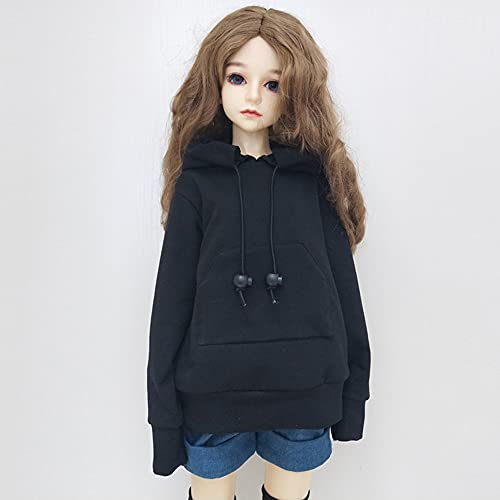 XiDonDon 30CM / 45CM / 60CM Puppenkleidung 1/3 1/4 1/6 BJD Puppenzubehör BJD SD DIY Mode Hoodie Spielzeug Puppen Kleidung (Black,1/6) von XiDonDon