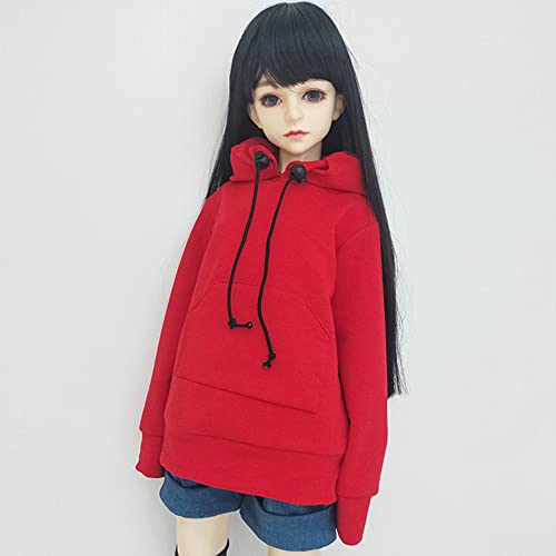 XiDonDon 30CM / 45CM / 60CM Puppenkleidung 1/3 1/4 1/6 BJD Puppenzubehör BJD SD DIY Mode Hoodie Spielzeug Puppen Kleidung (Red,1/6) von XiDonDon