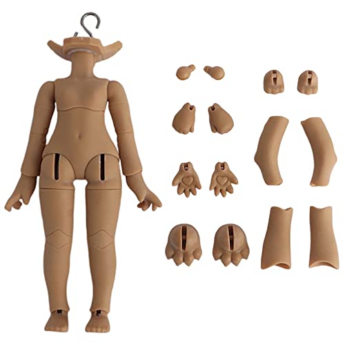 XiDonDon Neuer 1/12BJD Puppenkörper für GSC Kopf, OB11 Puppe ersetzen Körper, mit Tier Körper Zubehör, DREI Verwendungen, Action Figuren (Cinnamon) von XiDonDon