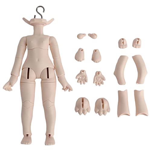 XiDonDon Neuer 1/12BJD Puppenkörper für GSC Kopf, OB11 Puppe ersetzen Körper, mit Tier Körper Zubehör, DREI Verwendungen, Action Figuren (Super White) von XiDonDon