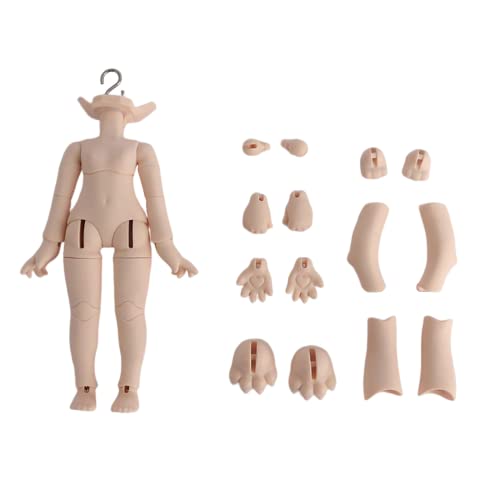 XiDonDon Neuer 1/12BJD Puppenkörper für GSC Kopf, OB11 Puppe ersetzen Körper, mit Tier Körper Zubehör, DREI Verwendungen, Action Figuren (White) von XiDonDon