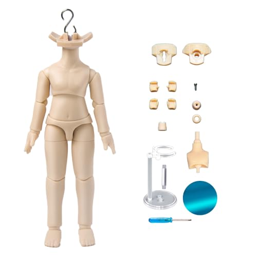 XiDonDon Neuer 10,7 cm/11,7 cm Puppenkörper aus PVC im Maßstab 1:12 für GSC, STO, 1:12 BJD Puppenkopf Actionfigur (11.8cm Milky White) von XiDonDon