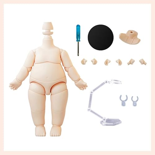 XiDonDon PVC-Tierpuppenkörper für GSC, 1/12 BJD-Puppenkopf, Actionfigur, Mädchen, Jungen, Spielzeug, Puppenzubehör (Milky White,Pear Body) von XiDonDon