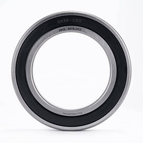 XiKe 1 Stück 6018-2RS Kugellager 90x140x24mm Chromstahl und Vorgeschmiert, Gummi Doppeldichtung, 6018RS Rillenkugellager mit Abdeckungen. von XiKe