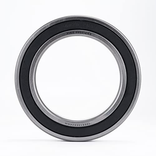 XiKe 1 Stück 6020-2RS Kugellager 100x150x24mm Chromstahl und Vorgeschmiert, Gummi Doppeldichtung, 6220RS Rillenkugellager mit Abdeckungen. von XiKe