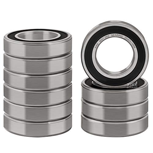 XiKe 6007-2RS Kugellager 35x62x14mm Chromstahl und Vorgeschmiert, 6007RS Rillenkugellager mit Gummi Doppeldichtung, 10er-Packung XiKe 6007-2RS Kugellager 35x62x14mm Chromstahl und Vorgeschmiert, 6007RS Rillenkugellager mit Gummi Doppeldichtung, 10er-Packung von XiKe