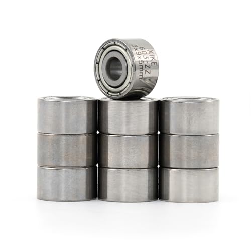 XiKe 10 Stück 603ZZ Mini Kugellager 3x9x5mm Chromstahl und Vorgeschmiert, 603-2Z Rillenkugellager mit Doppelter Metalldichtung. XiKe 10 Stück 603ZZ Mini Kugellager 3x9x5mm Chromstahl und Vorgeschmiert, 603-2Z Rillenkugellager mit Doppelter Metalldichtung. von XiKe