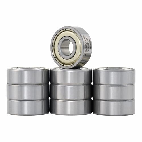 XiKe 10 Stück 606ZZ Mini Kugellager 6x17x6mm Chromstahl und Vorgeschmiert, 606-2Z Rillenkugellager mit Doppelter Metalldichtung. von XiKe
