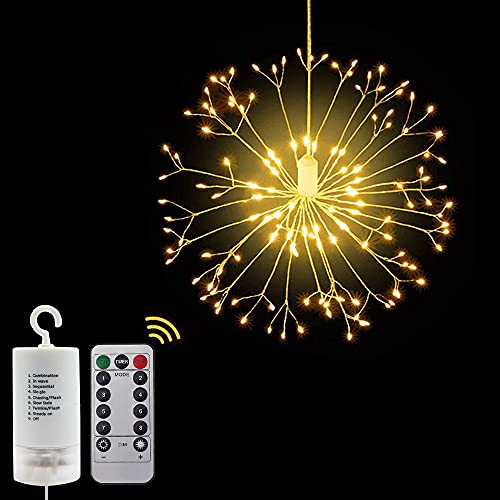 XiXiRan Feuerwerk Lichterkette, Lichterkette Weihnachten Feuerwerk, LED Kupferdraht Feuerwerk Lichter, Starburst Lichter LED, Lichterkette mit Fernbedienung, Lichterkette Weihnachstbeleuchtung von XiXiRan