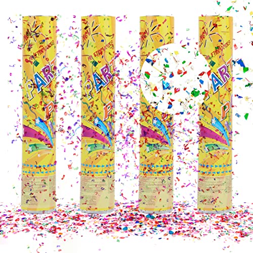 Konfettikanone Gold, XiXiRan 4pcs Konfetti Shooter, Konfettikanonen Hochzeit, Party Popper Silber, Confetti Cannon, Handheld Konfetti Rohr, Konfetti Bombe, Party Konfettikanone, Konfetti Pistolen Set Konfettikanone Gold, XiXiRan 4pcs Konfetti Shooter, Konfettikanonen Hochzeit, Party Popper Silber, Confetti Cannon, Handheld Konfetti Rohr, Konfetti Bombe, Party Konfettikanone, Konfetti Pistolen Set von XiXiRan