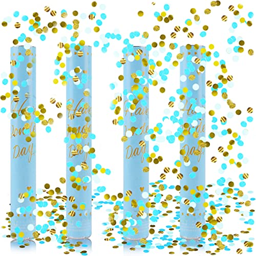 Konfettikanone Papier*4pcs, XiXiRan Konfettikanone Geburtstag, 38cm Party Popper, Konfetti Pistolen Set, Konfetti Bombe, Konfetti Shooter, Konfettikanone Gender Reveal, Konfetti Kanonen Poppers von XiXiRan