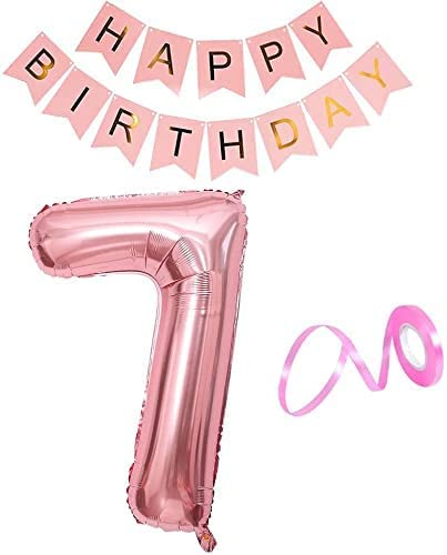 Luftballons Zahlen, Folienballon Geburtstag, XiXiRan Luftballons Geburtstag, Geburtstag Ballons, Zahl Geburtstagsdeko, Deko Haus Folienballons Buchstaben, 0-9 Digital Party Supplies (7, Pinke Rose) von XiXiRan
