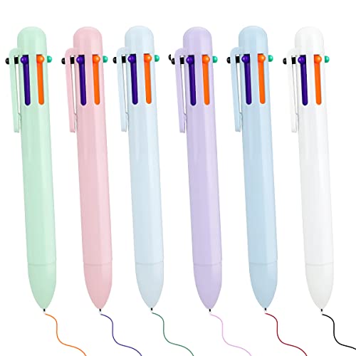 XiXiRan Kugelschreiber Mehrfarbig 6 in 1, 6 Stück Mehrfarbiger Kugelschreiber Kinder, Druck-kugelschreiber mit 6 Verschiedenen Farben, Gelschreiber set für Wortmarken, Zeichnent von XiXiRan