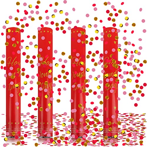 Konfettikanone Papier*4pcs, XiXiRan Konfettikanone Geburtstag, 38cm Party Popper, Konfetti Pistolen Set, Konfetti Bombe, Konfetti Shooter, Konfettikanone Gender Reveal, Konfetti Kanonen Poppers von XiXiRan