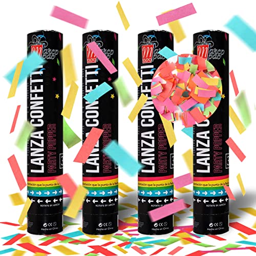 Confetti Cannon*4pcs, XiXiRan Party Popper Konfetti, Konfettikanone Geburtstag, Konfetti Popper Hochzeit, Confetti Kanone (Anmerkung) von XiXiRan
