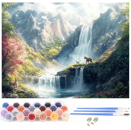 Malen Nach Zahlen Erwachsene Japan Malen Nach Zahlen Fallen, DIY Bastelset Erwachsene Knitterfreie Leinwand Kit für Kinder Anfänger Mit 3-Pinseln und Acrylfarbe, Geschenke für Frauen 100x120cm y-1213 von Xiaboor