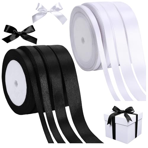 8 Stück Satinband Schwarz Weiss, 176m Geschenkband,6/10/15/20 mm Schleifenband,Geschenk Band Hochzeit Stoff,Stoffband für Hochzeit, Geschenkverpackung,Geburtstag Geschenke,Valentinstag 8 Stück Satinband Schwarz Weiss, 176m Geschenkband,6/10/15/20 mm Schleifenband,Geschenk Band Hochzeit Stoff,Stoffband für Hochzeit, Geschenkverpackung,Geburtstag Geschenke,Valentinstag von Xialvyu