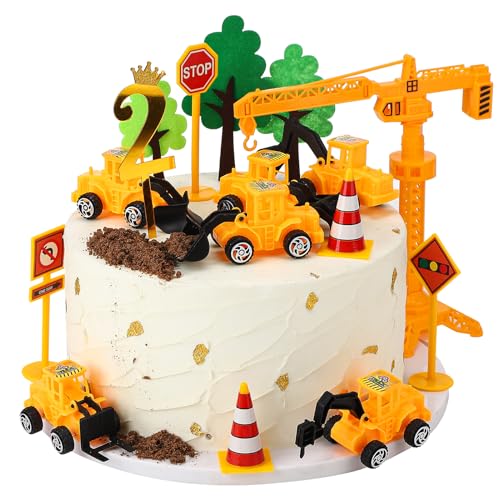 Bagger Kindergeburtstag Deko 2 jahre, 23 Stück Baustelle Tortendeko , Kunststoff Baustellenfahrzeuge Verkehrsschilder für 2. Geburtstag Junge Mädchen Kinder Bagger Kindergeburtstag Deko 2 jahre, 23 Stück Baustelle Tortendeko , Kunststoff Baustellenfahrzeuge Verkehrsschilder für 2. Geburtstag Junge Mädchen Kinder von Xialvyu