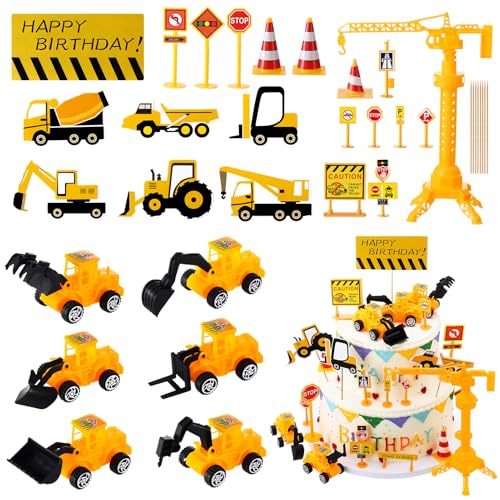 Xialvyu 28 Stück Kuchen Deko Baustelle, Bagger Kuchen Deko, Baufahrzeug Cupcake Topper, Beschilderung Baustelle Spielzeug Kuchen Deko Junge Xialvyu 28 Stück Kuchen Deko Baustelle, Bagger Kuchen Deko, Baufahrzeug Cupcake Topper, Beschilderung Baustelle Spielzeug Kuchen Deko Junge von Xialvyu