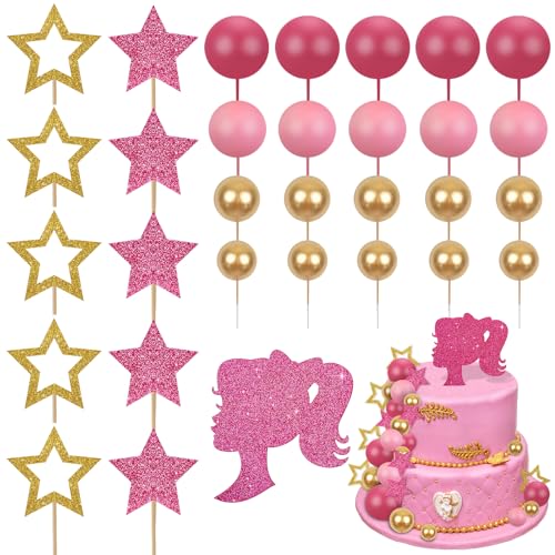 Xialvyu 31 Stück rosa Mädchen Kuchen Topper, Ball Kuchen Dekorationen Happy Birthday Cupcake Topper für Hochzeit Baby Shower Jahrestag Geburtstag Party Supplies Xialvyu 31 Stück rosa Mädchen Kuchen Topper, Ball Kuchen Dekorationen Happy Birthday Cupcake Topper für Hochzeit Baby Shower Jahrestag Geburtstag Party Supplies von Xialvyu