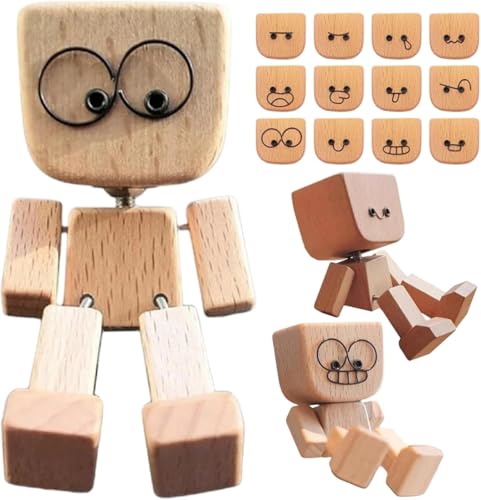 Xiangqianzou Shaking Wooden Man Fiqurine,Wackelnder holzmann,Schüttelmann aus Holz,Charmante kleine holzfigur,Handgefertigter Auto Armaturenbrett-Decor mit magnetischen Gesichtsausdrünncke Ausdrücke Xiangqianzou Shaking Wooden Man Fiqurine,Wackelnder holzmann,Schüttelmann aus Holz,Charmante kleine holzfigur,Handgefertigter Auto Armaturenbrett-Decor mit magnetischen Gesichtsausdrünncke Ausdrücke von Xiangqianzou