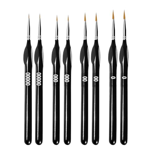 8 Stück Feine Detail Pinsel Set, Pinselset Malen für Acrylfarben, Malpinsel für Künstler, Modellbau Pinsel, Künstlerpinsel Malen, Zeichenpinsel für Miniatur Modelle Nagelkunst 8 Stück Feine Detail Pinsel Set, Pinselset Malen für Acrylfarben, Malpinsel für Künstler, Modellbau Pinsel, Künstlerpinsel Malen, Zeichenpinsel für Miniatur Modelle Nagelkunst von Xianjuun