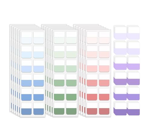 960 Stück Kleberegisterkarten Seitenmarker Selbstklebend Page Markers Tabs Haftnotizen zum Markieren Beschriften Klebezettel Tabs für Bür, Dokumente Bücher Tagebuch Ordner von Xianjuun