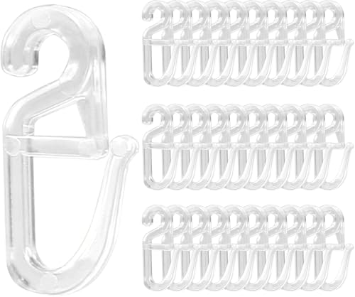 Gardinenhaken & Vorhang Haken 200er-Set – Transparente PC-Klipphaken für Vorhangstangen, Universell Einsetzbare Falzhaken mit Ösen für Gardinenstangen in Haushalt/Büro Gardinenhaken & Vorhang Haken 200er-Set – Transparente PC-Klipphaken für Vorhangstangen, Universell Einsetzbare Falzhaken mit Ösen für Gardinenstangen in Haushalt/Büro von Xianjuun