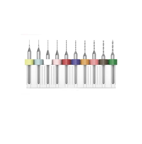 Mini Bohrer & Dremel Bohrer – 10er-Set Wolframstahl-Präzisionsbohrer (0,3–1,2mm) für PCB-Ätzungen, Schmuckgravuren & Stempelherstellung | Kompatibel mit Dremel 3000, 4000 & 4300 von Xianjuun