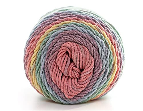 100 g segmentgefärbtes Garn, 5 Stränge, Wolle, handgefertigt, Strickgarn für Pullover, Mützen, Schals, Sofakissen (04) von Xiao Hua